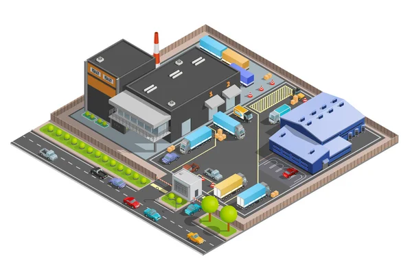 Isometrische samenstelling van magazijn — Stockvector