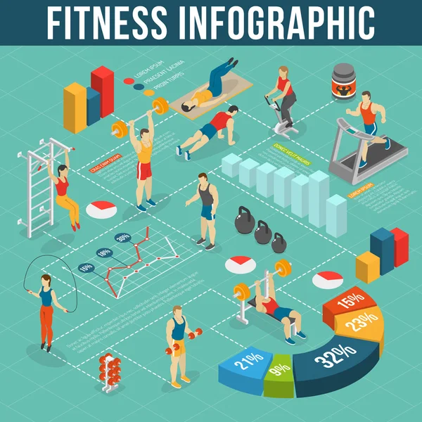 Fitness Infographic meghatározott — Stock Vector
