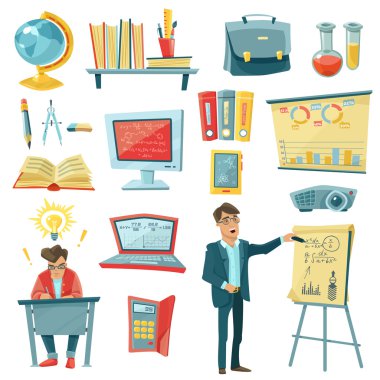 Okul eğitim Dekoratif simgeler kümesi
