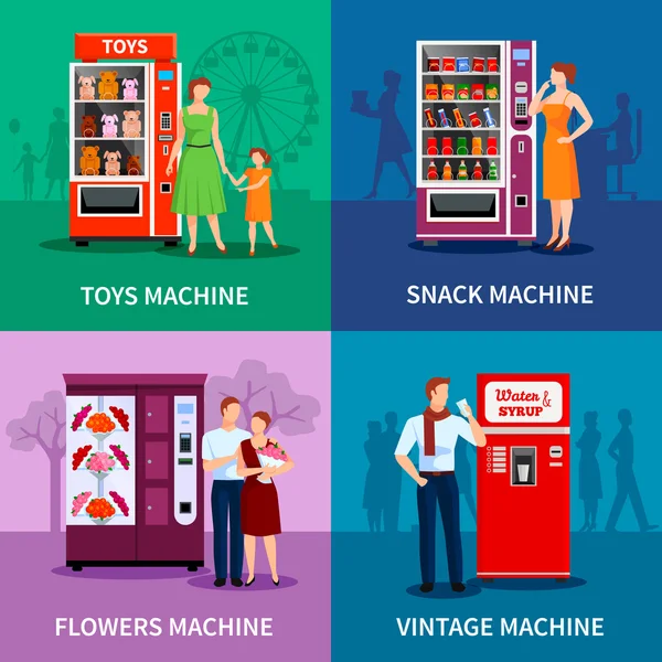 Stylowe kolorowe automaty — Wektor stockowy