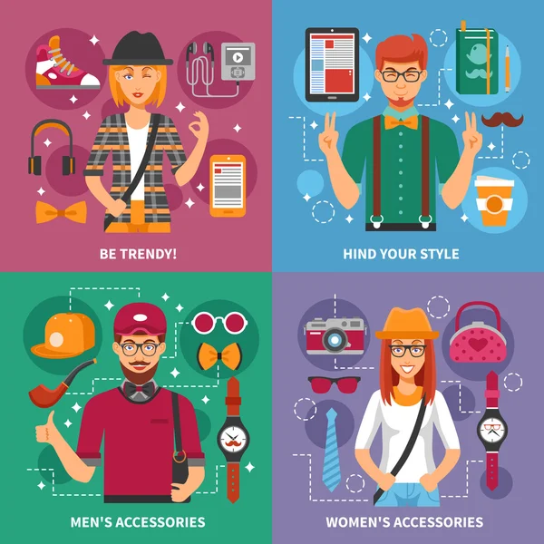 Stylish People Concept — Stock Vector