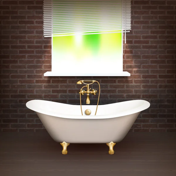 Realistic Bathroom Poster — Stock Vector