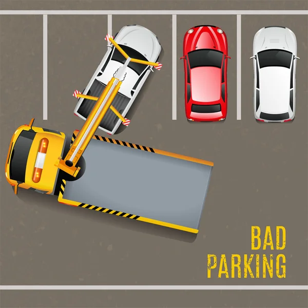 Bad Parking Top View Background — Stock Vector