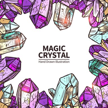 Crystals Hand Drawn Illustration clipart