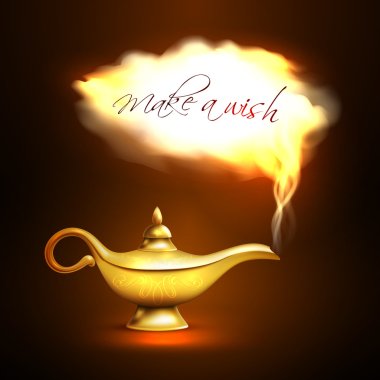 Aladdin Lamp Cloud Concept clipart