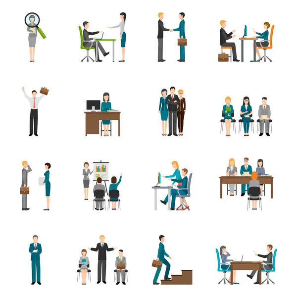 Recruitment HR people icons set — Stockvector