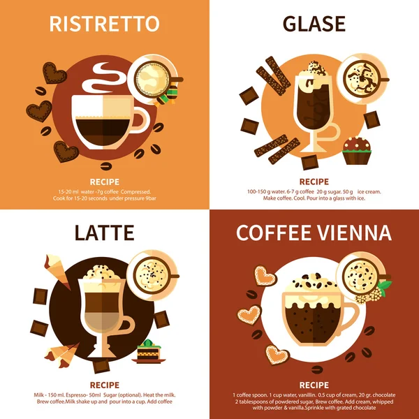 Café 2x2 Concepto de diseño — Vector de stock