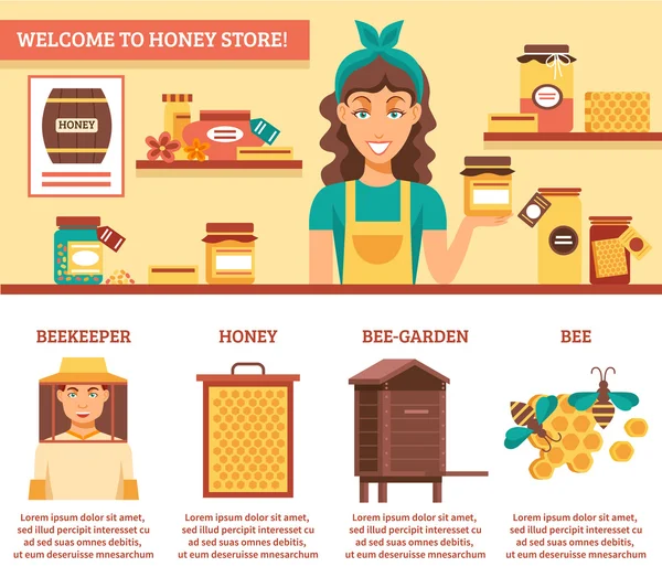 Infographie du miel d'apiculture — Image vectorielle
