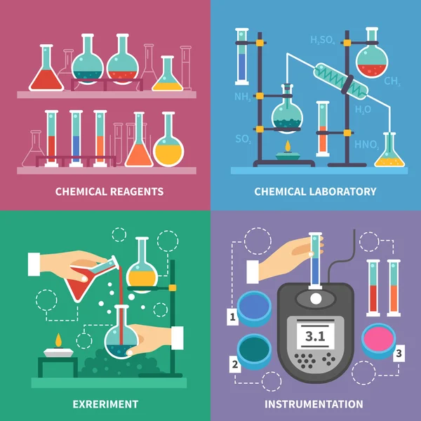 Concept de laboratoire chimique — Image vectorielle