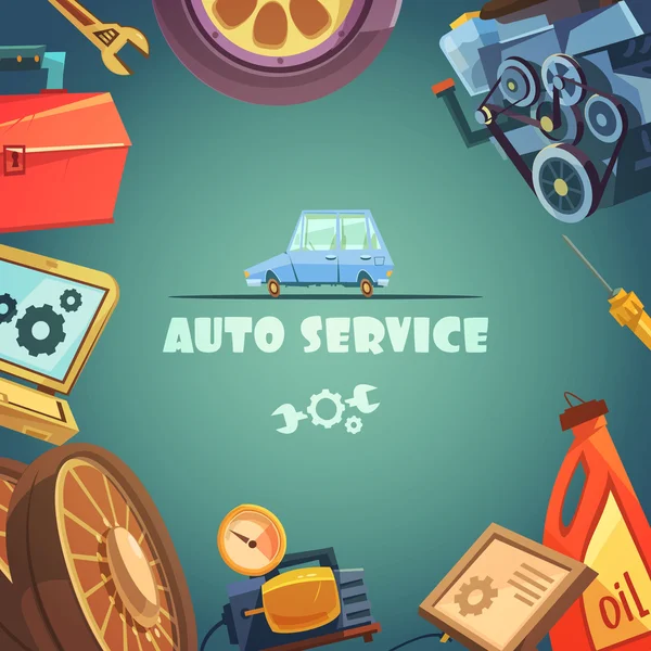 Auto Service Hintergrund Illustration — Stockvektor