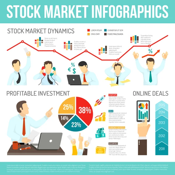 Інфографіка фондового ринку — стоковий вектор