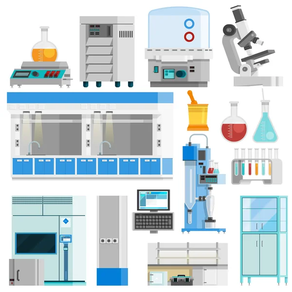 Iconos aislados de color plano de ciencia — Vector de stock