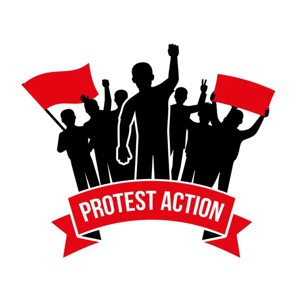 Protest actie embleem — Stockvector