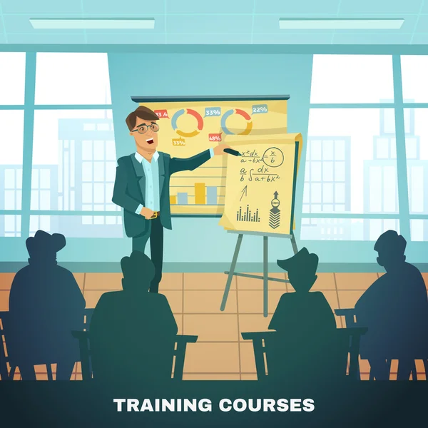 School Training Courses Education Poster — Stock Vector