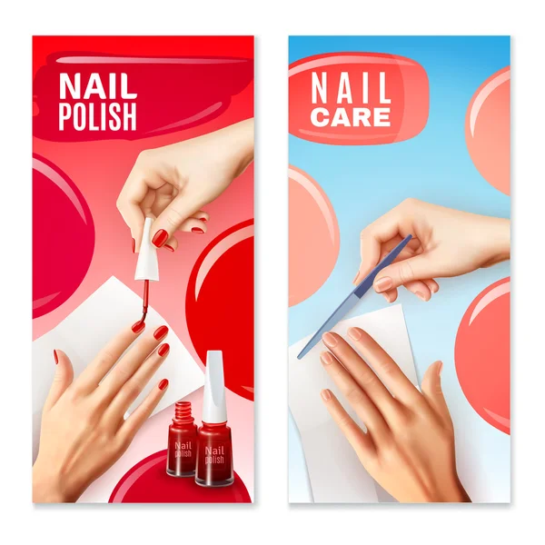 Nagel verzorging Polish 2 banners set — Stockvector