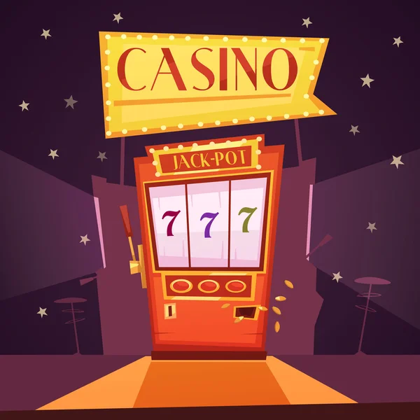 Casino retro tecknad illustration — Stock vektor