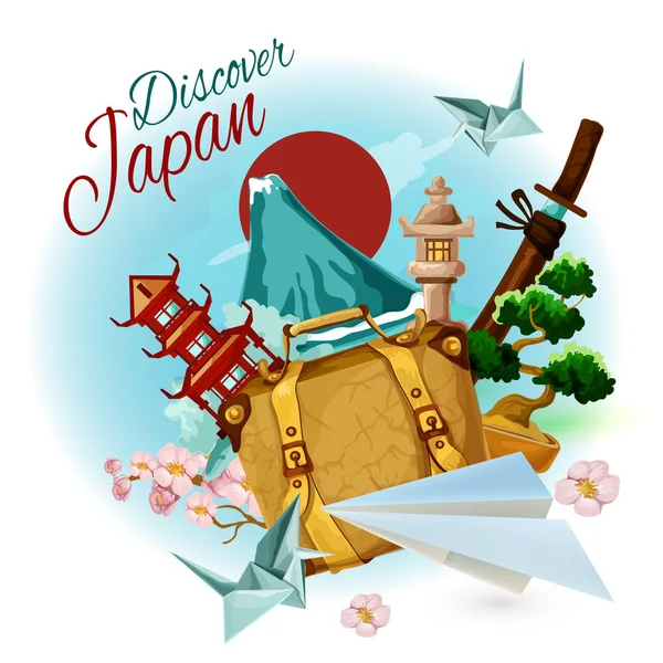 Discover Japan Poster — Stock Vector