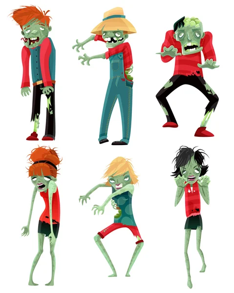 Personnages de monstres zombies Figures de jeu Set — Image vectorielle