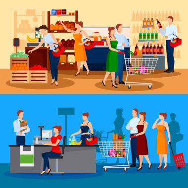 Süpermarket Kompozisyonlar Müşteriler