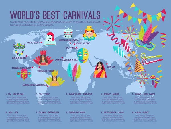 Ilustração do Carnaval Infográfico — Vetor de Stock