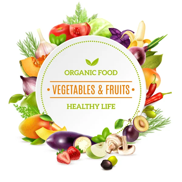 Натуральные органические продукты питания — стоковый вектор