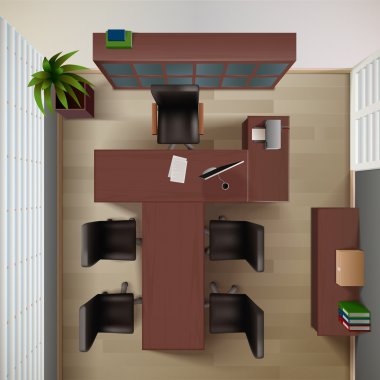 Office Top View İllüstrasyon