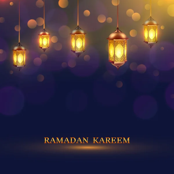 Cartaz das Luzes do Ramadã — Vetor de Stock