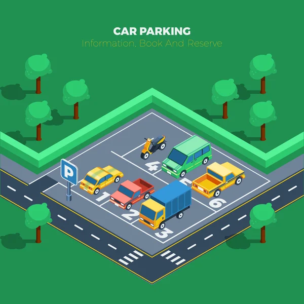 Autó parkolás illusztráció — Stock Vector