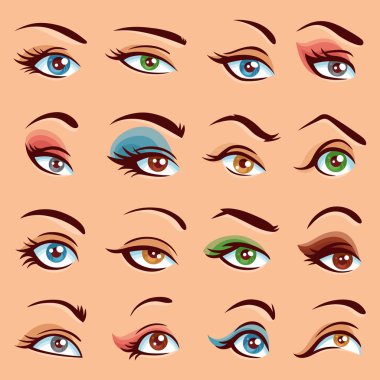 Göz makyaj Icons Set