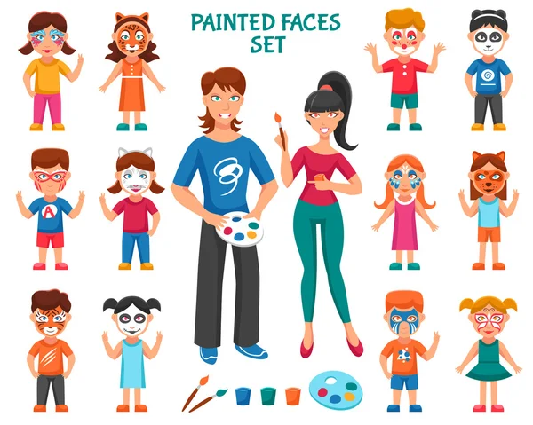 Face Paint For Children Set — Stock Vector