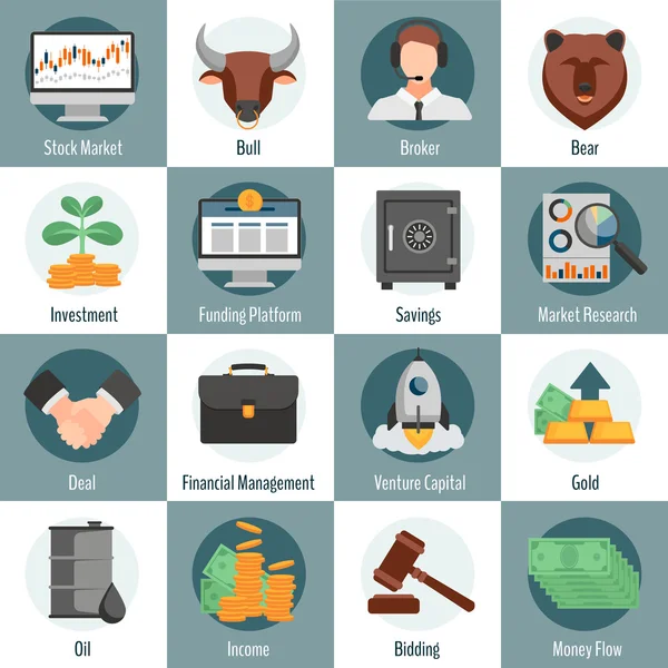 Investment And Trading Icons — Stock Vector