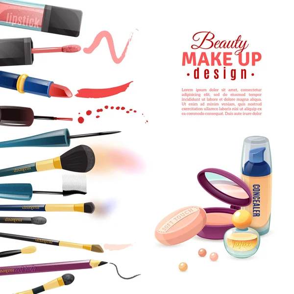 Cosmétiques Beauté maquillage Design Affiche — Image vectorielle