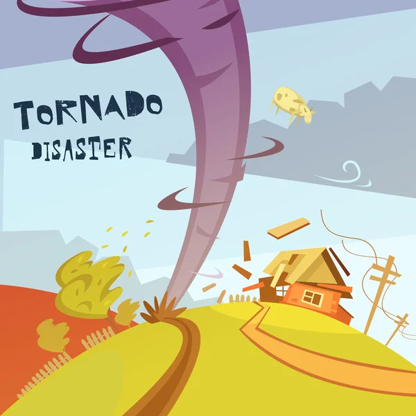 Tornado Desastre Ilustración — Vector de stock