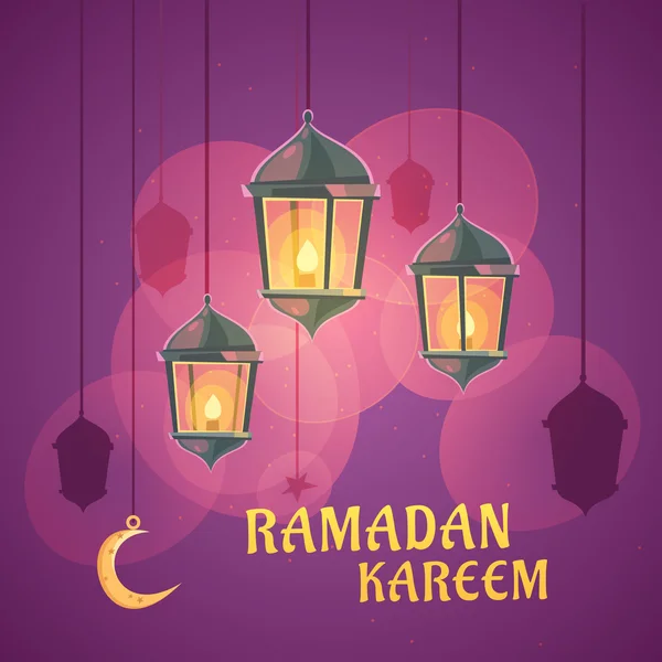 Illustrazione delle lanterne del Ramadan — Vettoriale Stock