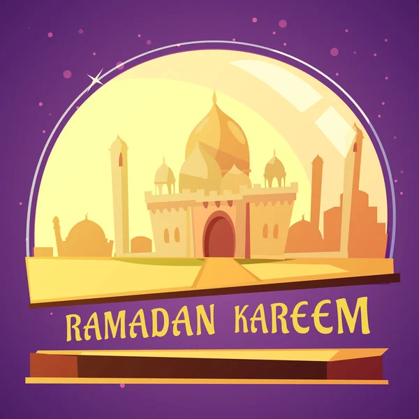 Illustrazione della moschea Ramadan Kareem — Vettoriale Stock