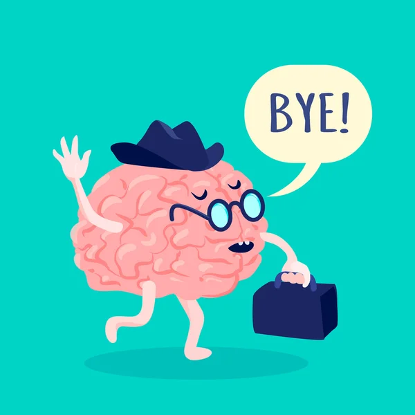 Cerebro en la ilustración del sombrero — Vector de stock