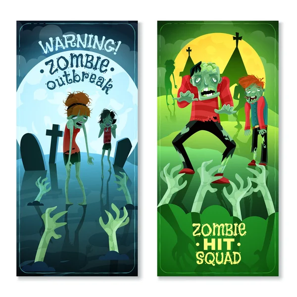 Conjunto de Banners de Zombie — Vector de stock