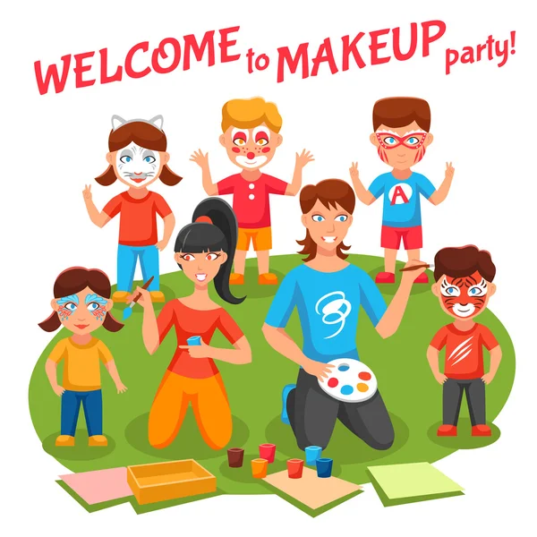 Makeup Party Illustration — Stock Vector
