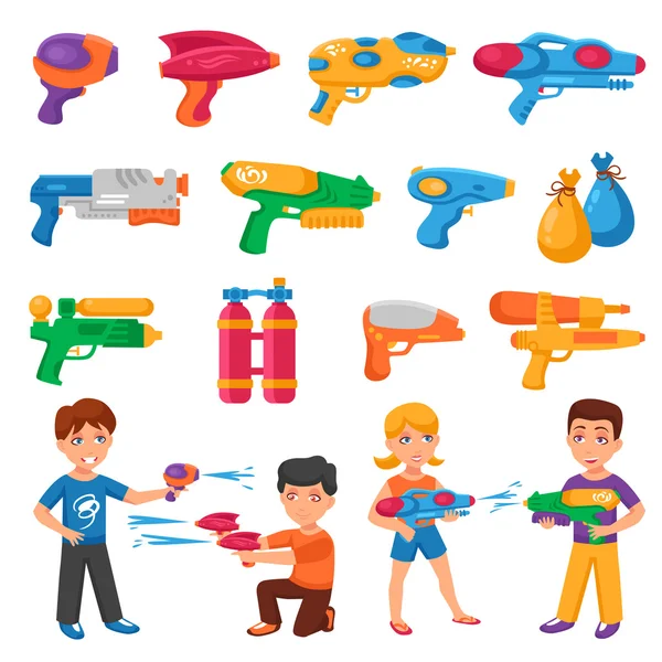 Water Pistols Set — Stock Vector