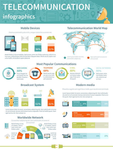 Telecommunication Infographics Layout