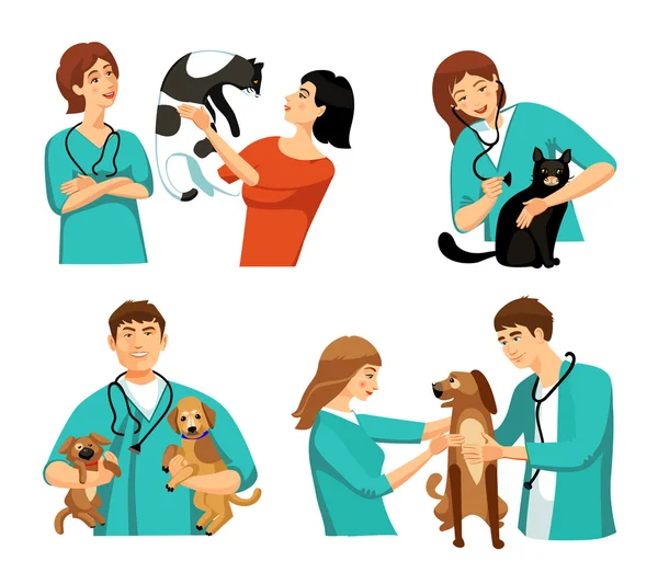 Veterinary People Set — Stock Vector