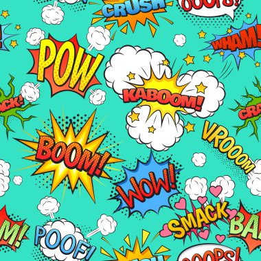 Komik Konuşma Bubbles Dikişsiz Desen Arka Plan