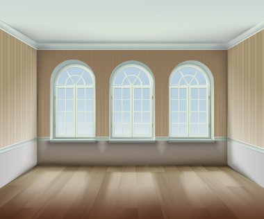Kemerli Windows İllüstrasyonlu Oda