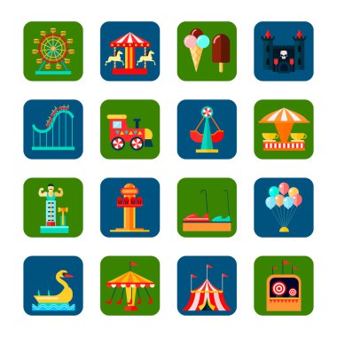 Amusement Park Meydanı Icons Set