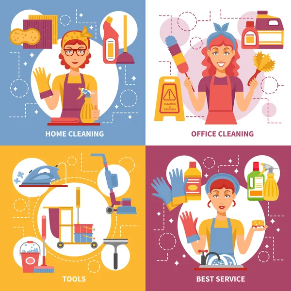 Schoonmaak service ontwerp concept — Stockvector