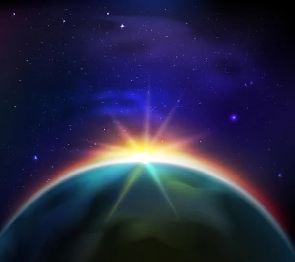 Space Sunrise Arrière-plan — Image vectorielle