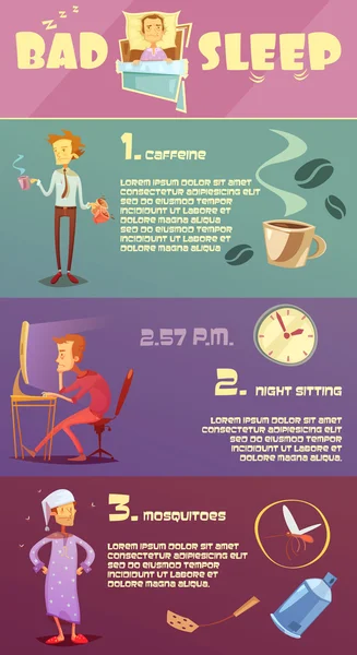 Sleep Man Infographic — Stok Vektör