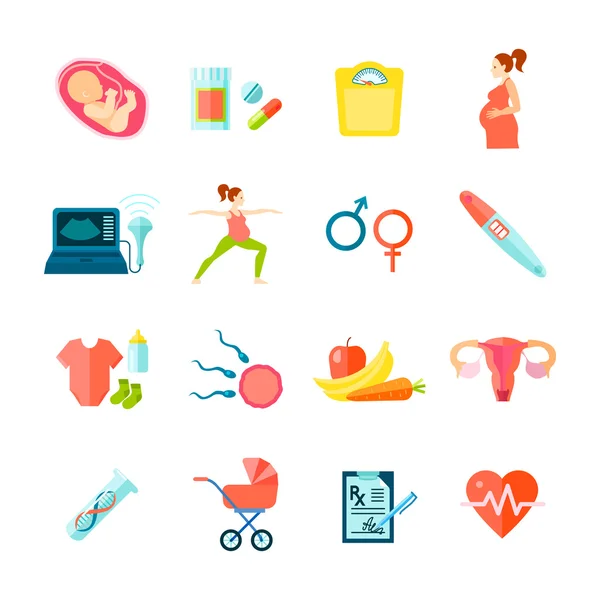 Pregnancy Icons Set — Stock Vector