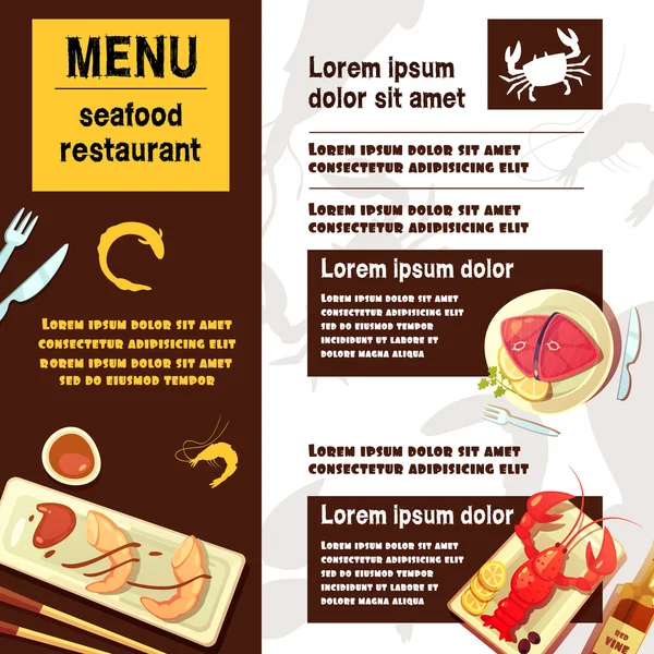 Menu fruits de mer — Image vectorielle