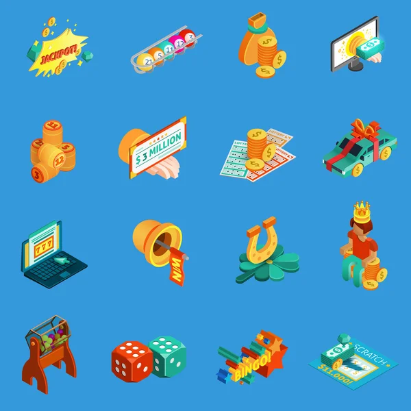 Gambling Isometric Icons Set — Stock Vector